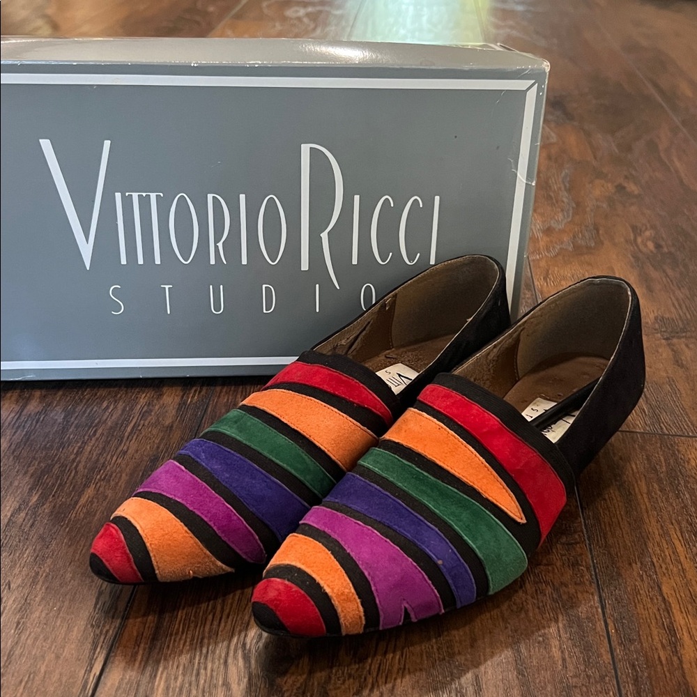 Vittorio Multicolor Striped Flats